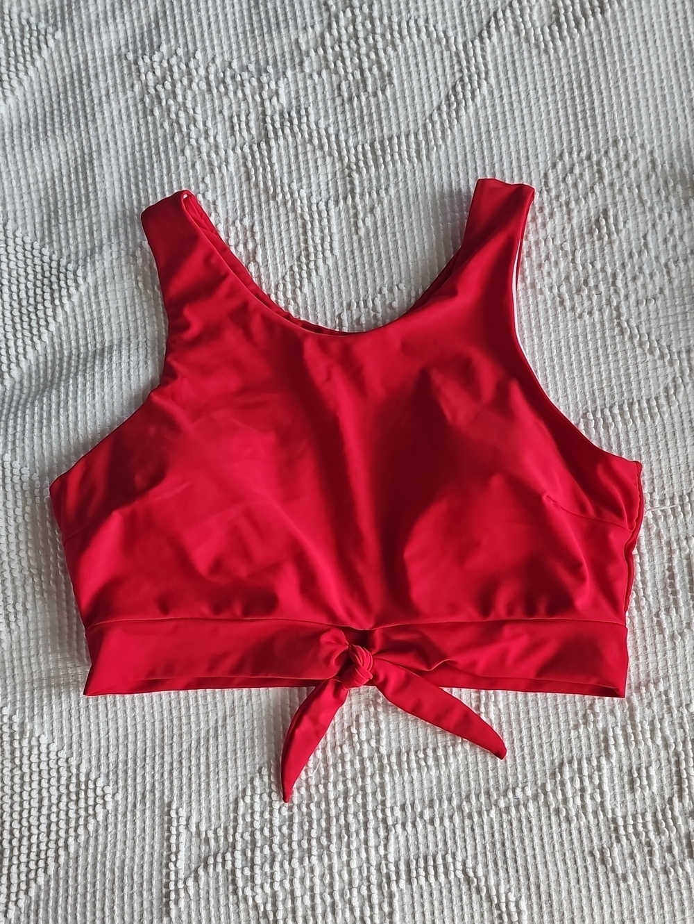 Red Tie-Front Crop Tank Top - Women